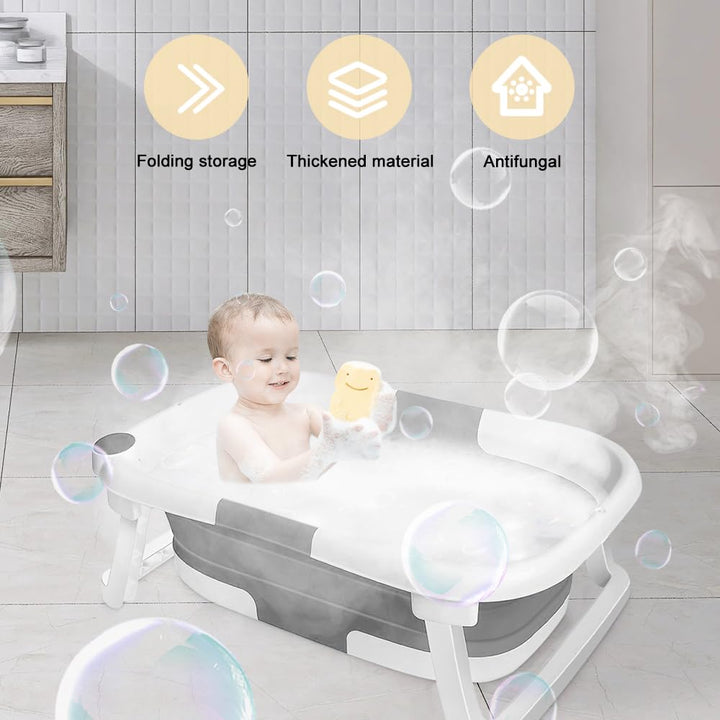 Faltbare Babybadewanne für Jungen und Mädchen – tragbar, rutschfest, Kunststoff, ideal für Badezimme