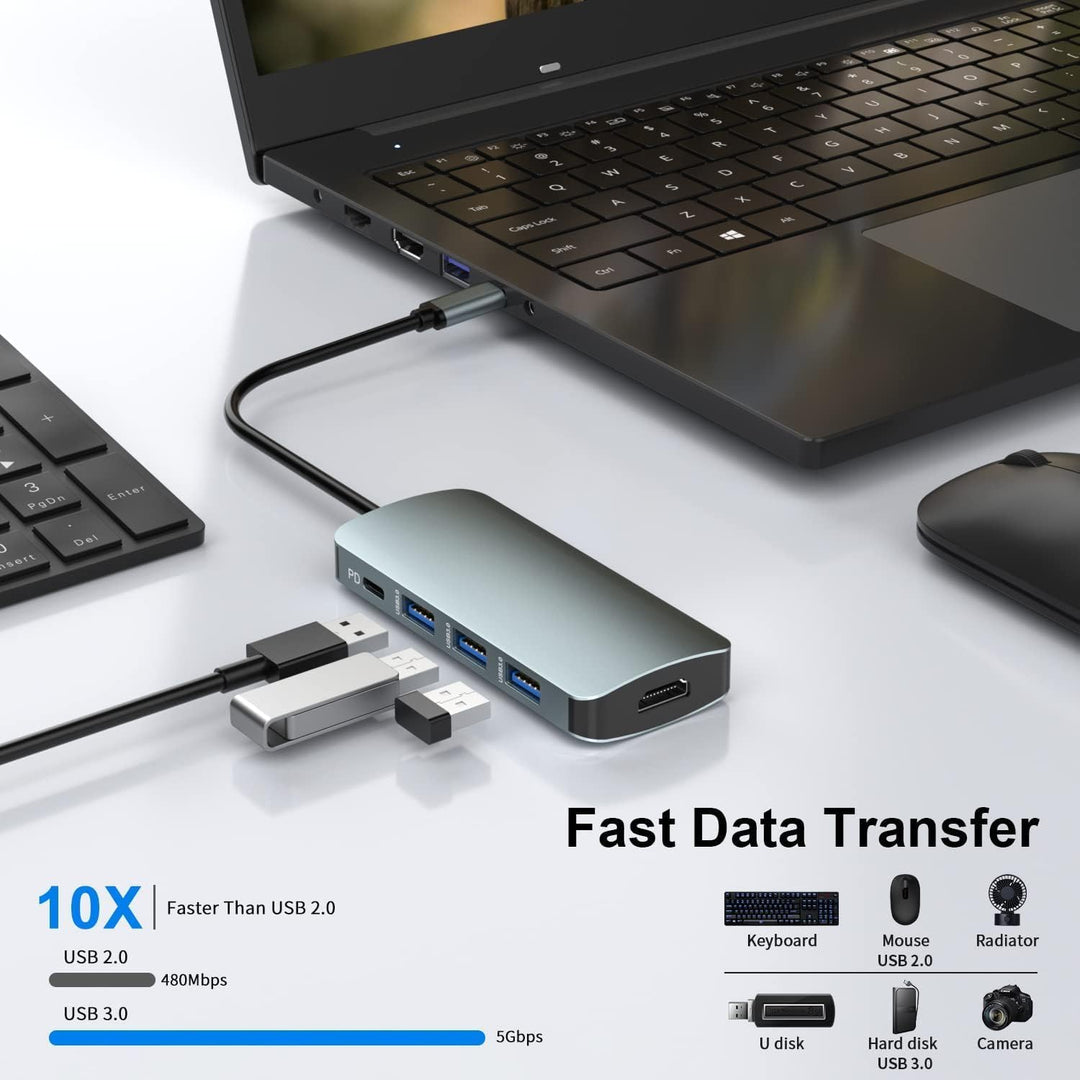 USB C Docking Station Dual Monitor,8 in 1 USB C Hub Multiport Adapter with Dual 4K HDMI,3 USB 3.0,10