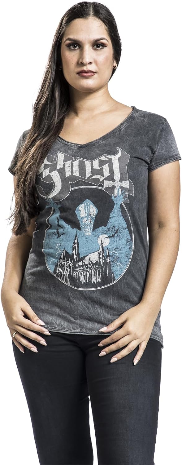 Ghost Opus Frauen T-Shirt grau Band-Merch, Bands M Grau, M Grau