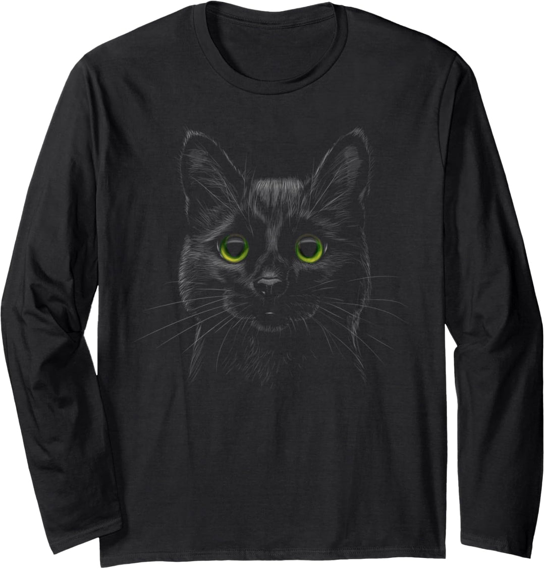 Katze Portrait Katzenkopf Katzen Langarmshirt