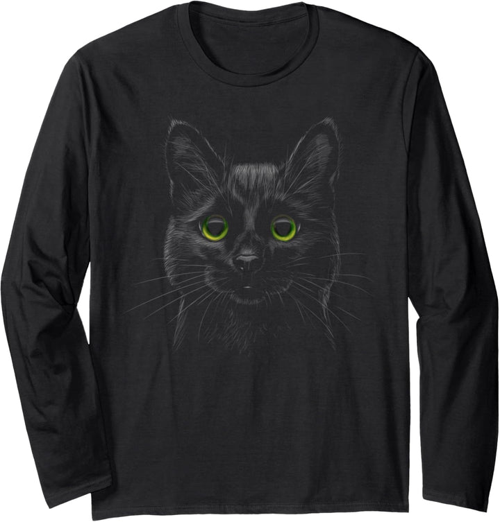 Katze Portrait Katzenkopf Katzen Langarmshirt