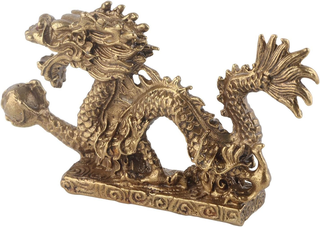 Zerodis Feng Shui Ornament Ornaments Craft Home Office Messing Good Luck Dragon Chinese Dragon Statu
