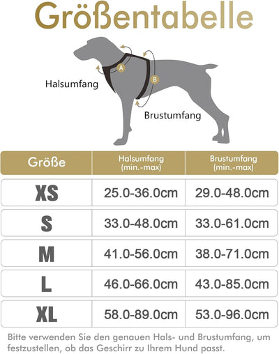 rabbitgoo Hundegeschirr Mittelgrosse Hunde Anti Zug Geschirr Hund mit Kontrolle No Pull Verstellbar