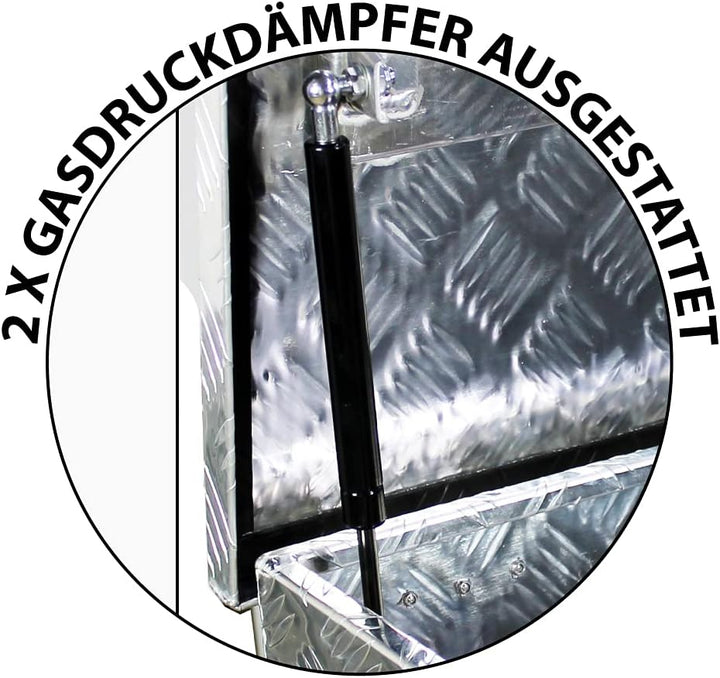Trucky Truckbox, Deichselbox Aluminium, Anhängerbox 15 Grössen, Werkzeugkiste mit Schloss und Schlüs