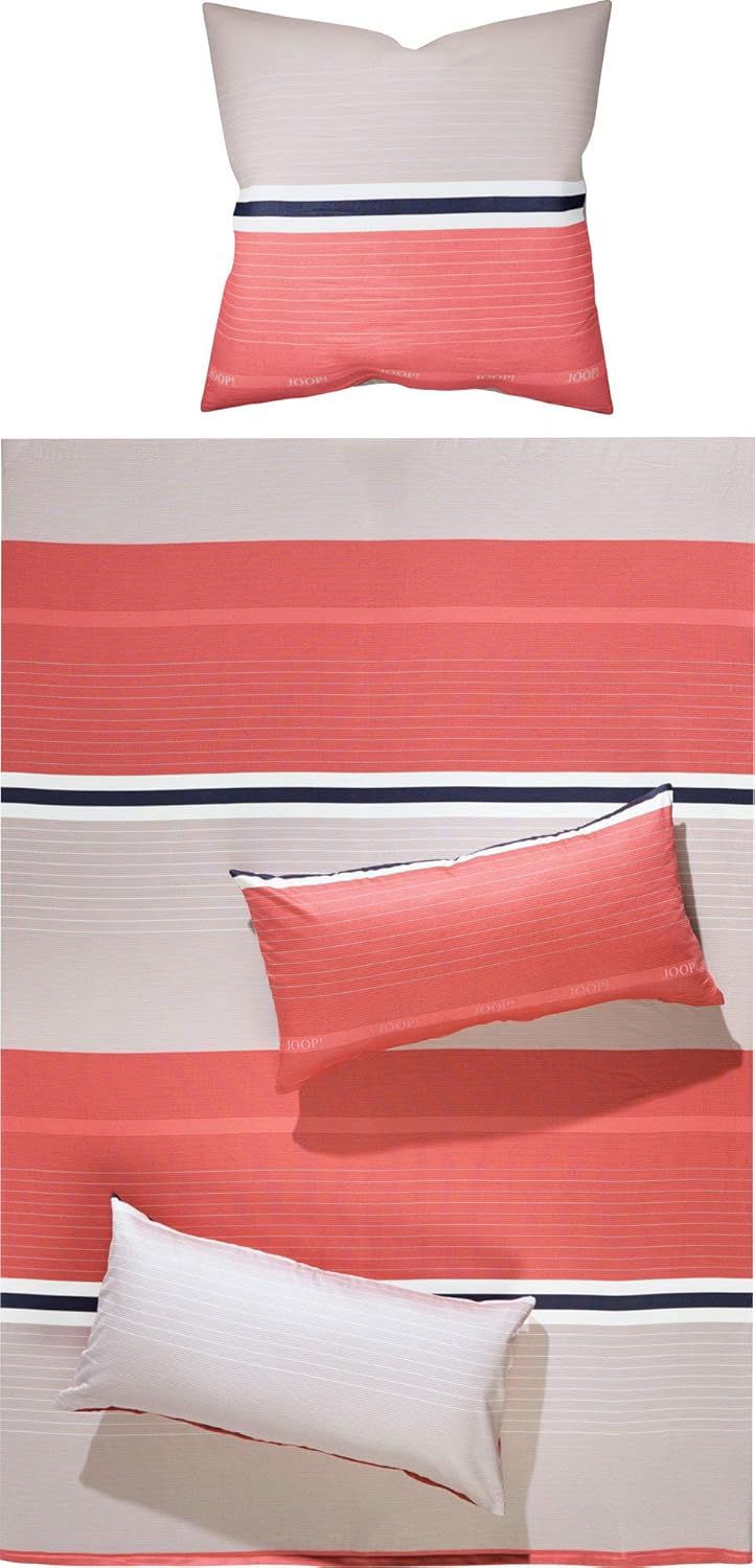 Joop! Bettwäsche Fit 4091 | 1 Coral - 135 x 200 1 Bettbezug 135 x 200 cm + 1 Kissenbezug 80 x 80, 1