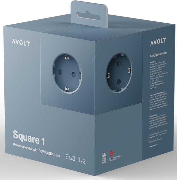 Avolt Steckdosenleiste Wurfel USB C - Die Weltweit Ersten Designer-Steckdosenleisten - 3 Steckdosen