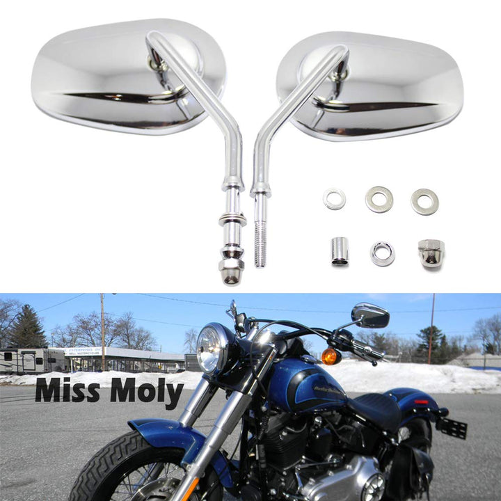 8mm Motorrad Seitenspiegel für Sportster 1200 XL883 Dyna Softail Road Glide(#2-Chrom) # 2-Chrom, # 2
