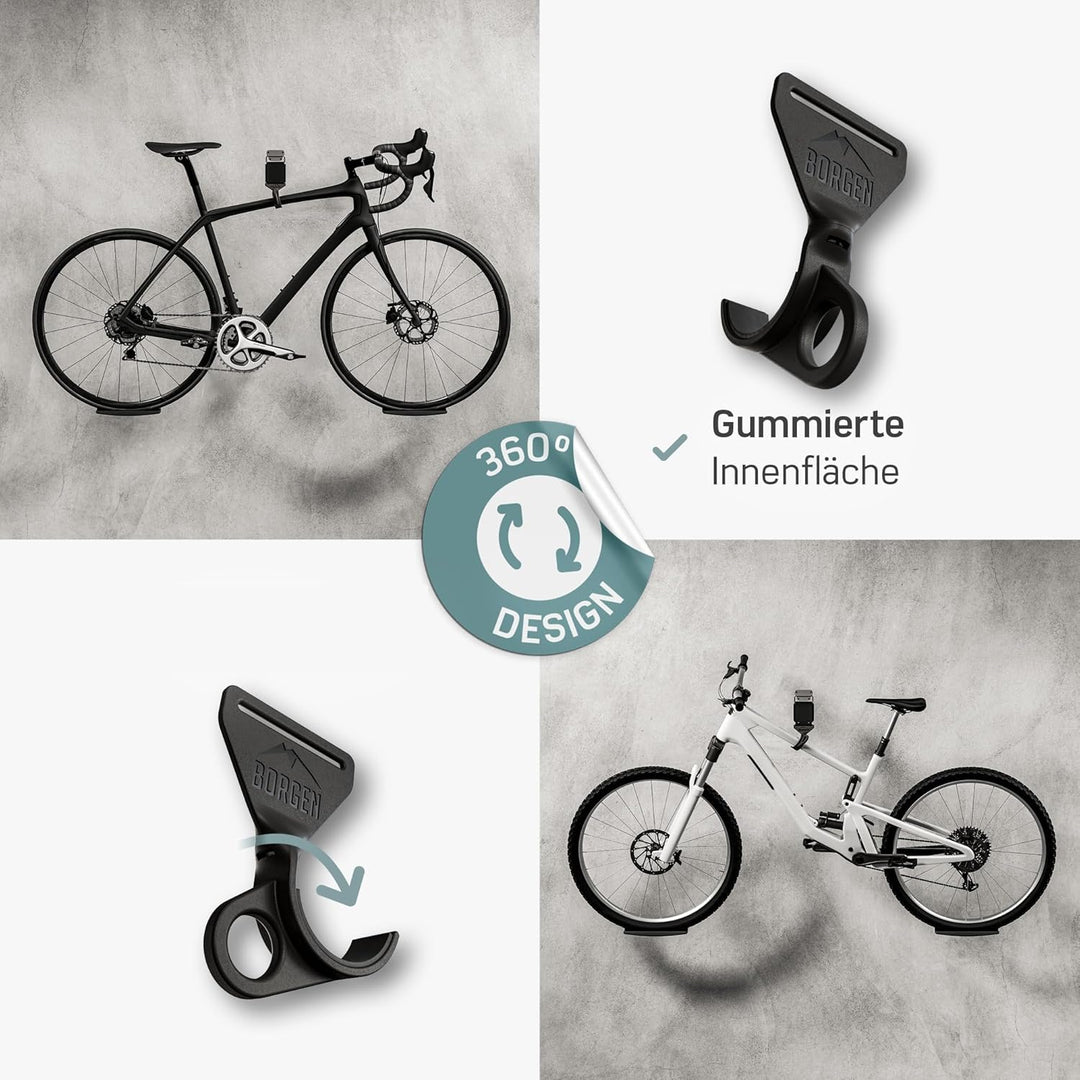 Borgen Fahrrad Wandhalterung - einstellbare Fahrradhalterung für die Wand - E-Bike, Rennrad, MTB, Re