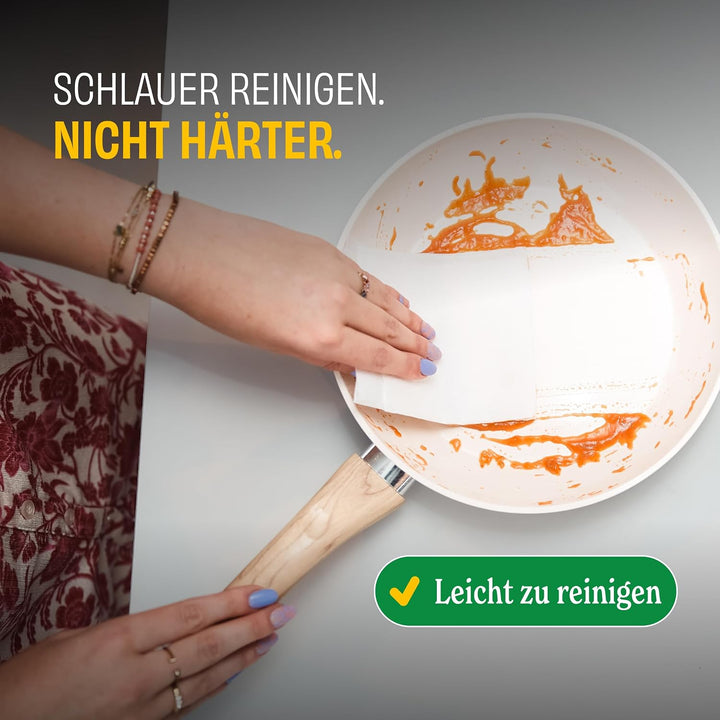 Cook & Pan - Go Ivory Topfset und Pfannenset 9-teilig-Induktionsgeeignet-PFAS frei Keramik-Beschicht