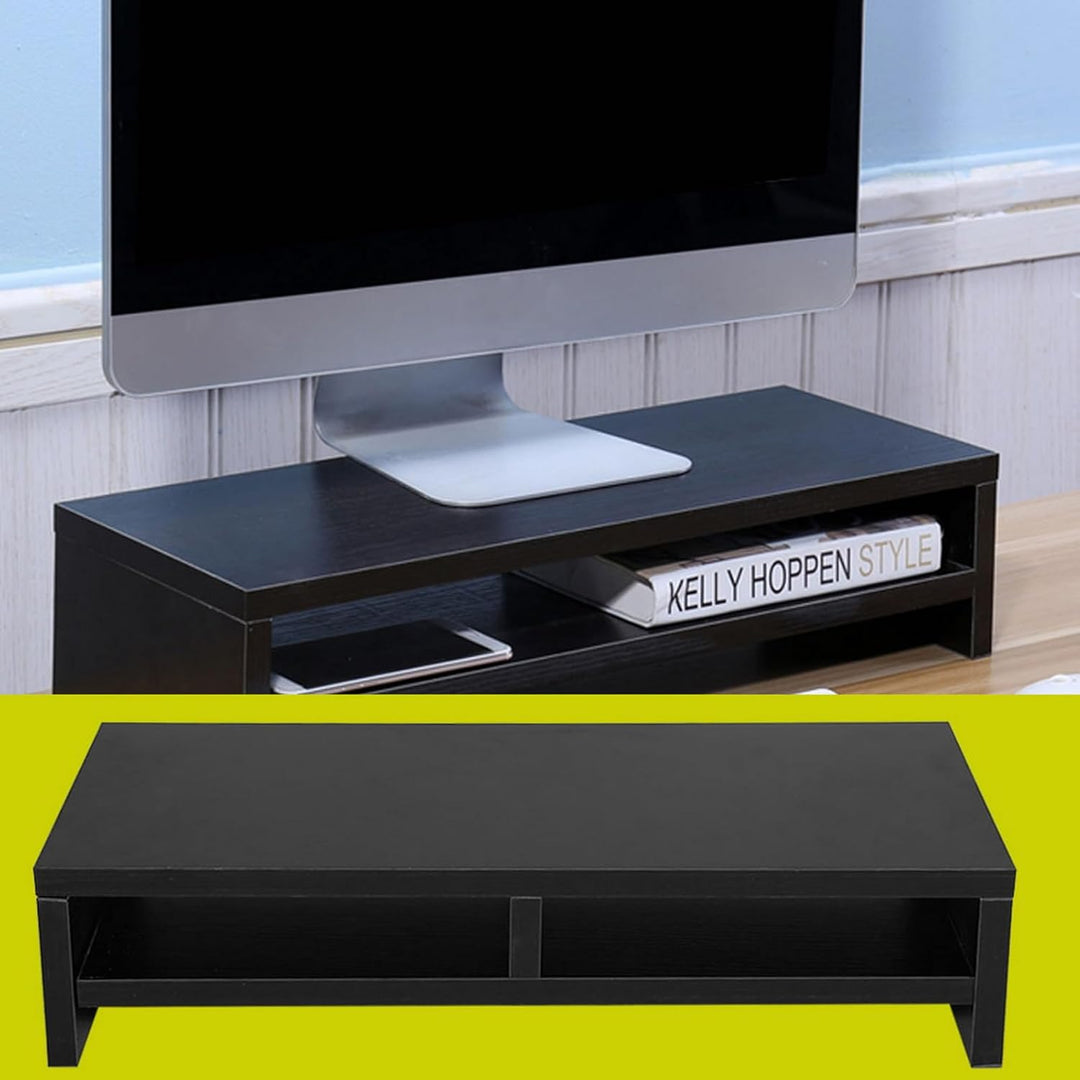 Holz LCD Laptop TV Halterung, Monitor Ständer Computer Riser mit Regal, Monitor Bildschirmerhöhung B