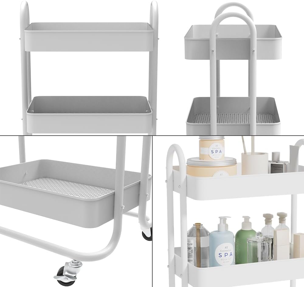 Vicco Rollregal Tron, rollbare Küchen-Minibar, Weiss, 45.9 x 78.7 cm Weiss 45,9x78,7x34 cm, Weiß