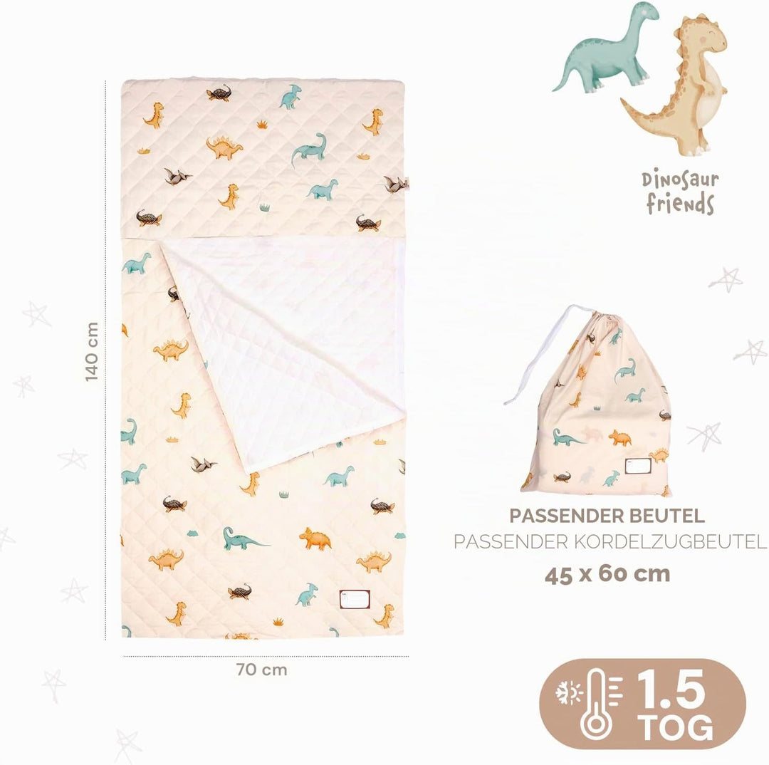 Schlafsack Kinder Kindergarten TOG 1.5 mit Klettverschluss und Beutel - Kinderschlafsack Indoor Leic