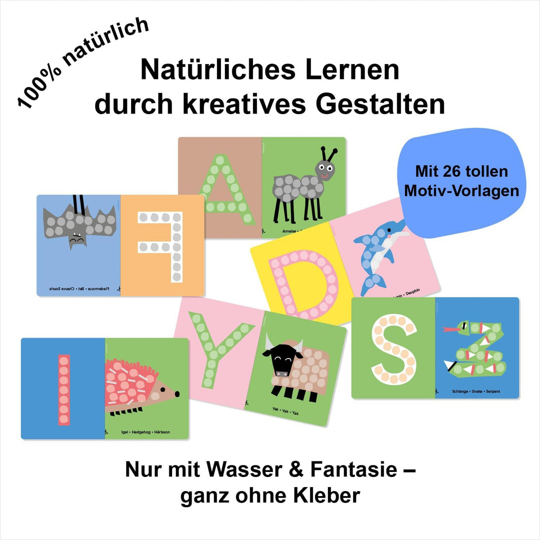Playmais Classic ABC | 800 Playmais Teile | Bastelset | natürliches Spielzeug | inkl. Schwämmchen, B