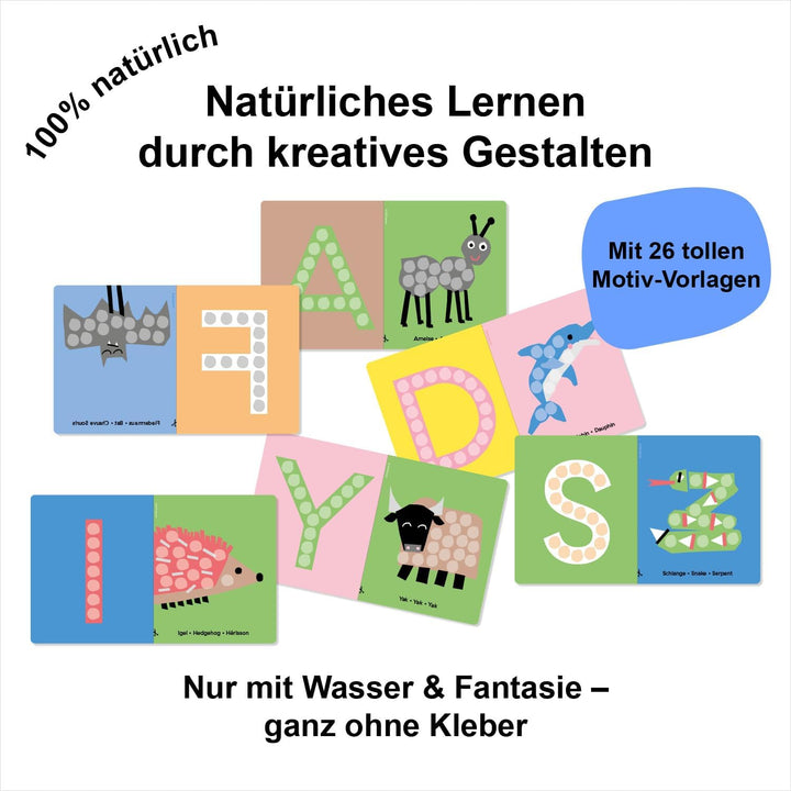 Playmais Classic ABC | 800 Playmais Teile | Bastelset | natürliches Spielzeug | inkl. Schwämmchen, B
