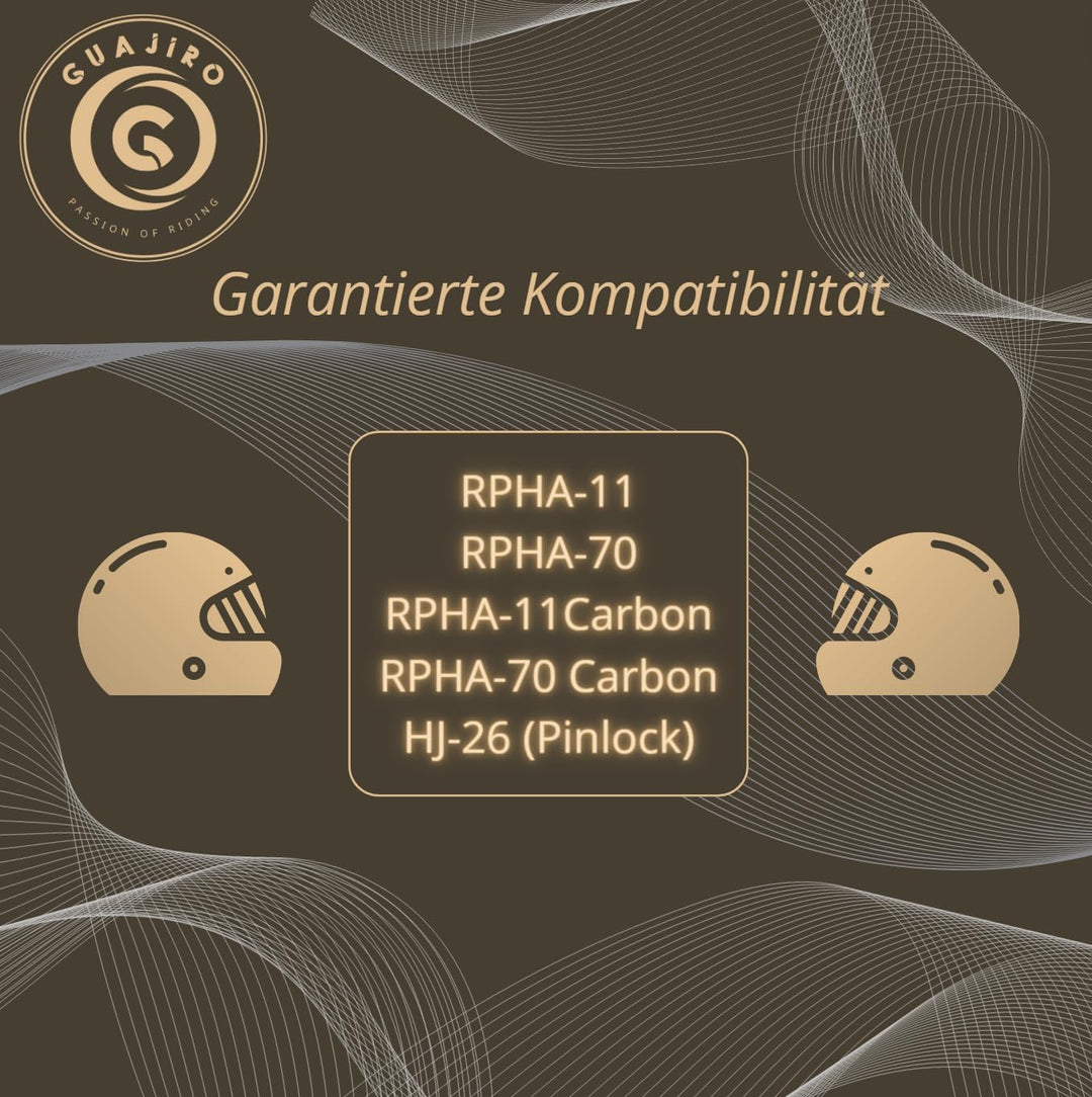 Guajiro - Visier Helm Kompatibel mit HJC HJ-26 | RPHA11 - HJC RPHA70 - (CARBON) | Motorradhelm Visie