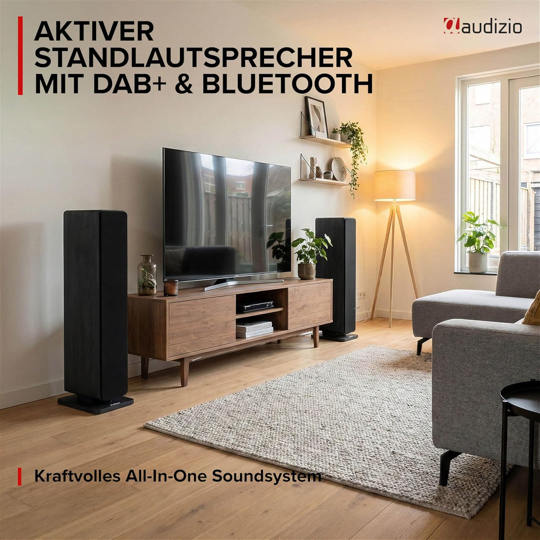 Audizio Arco - Standlautsprecher Aktiv mit Bluetooth - 2er Set - 320 Watt HiFi Lautsprecher Musikanl