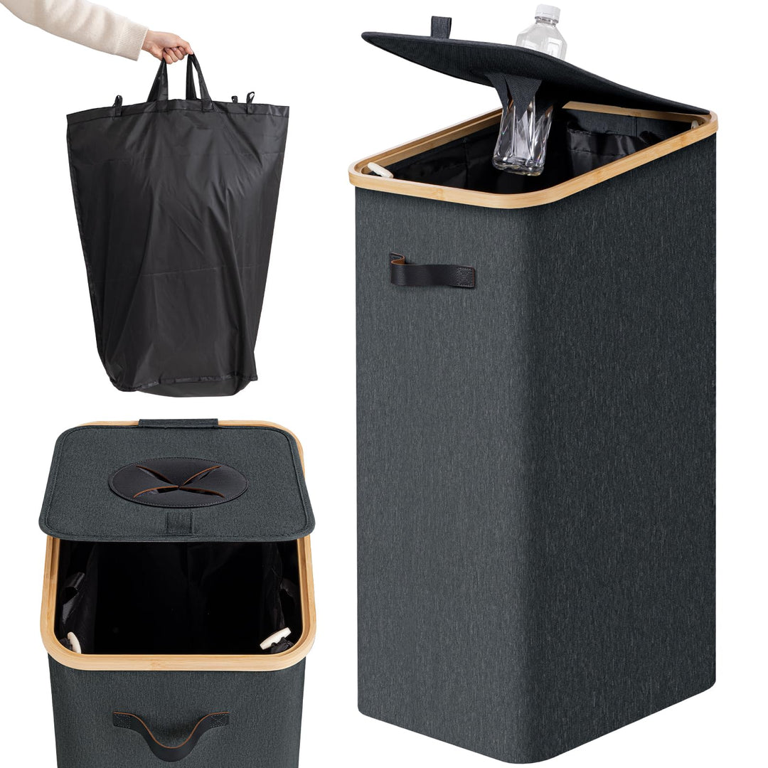 AINIYNM Pfandflaschen Sammelbehälter mit Deckel 100L XXL Tragetasche Pfandbehälter mit Loch Pfandfla