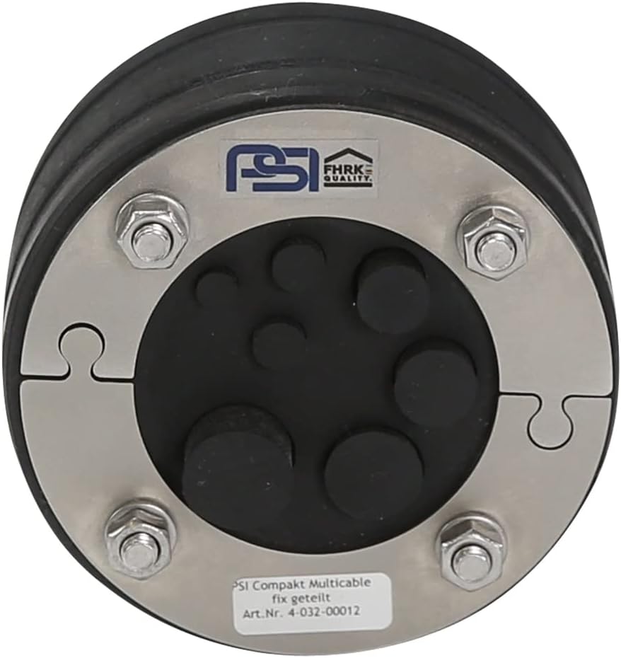 PSI Ringraumdichtung DN 100 mm Multicable ; Mehrfach-Kabeldurchführung für 7 Kabel/Rohre 8/2x10/12/1