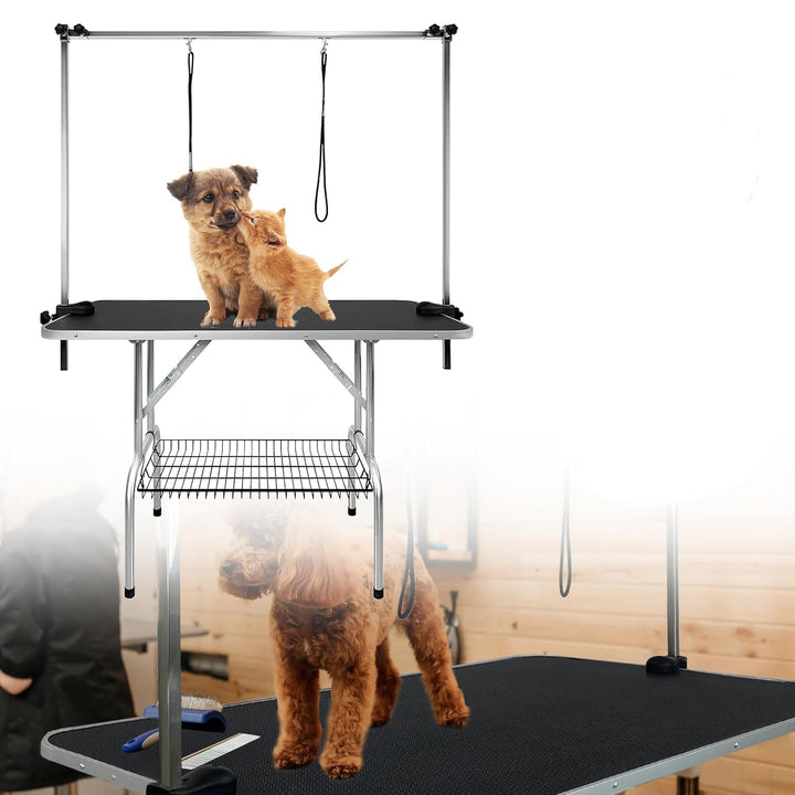 JOIEYOU Trimmtisch für Hunde, Hundefriseur tisch, Faltbarer Frisiertisch Hund, Höhenverstellbar Hund
