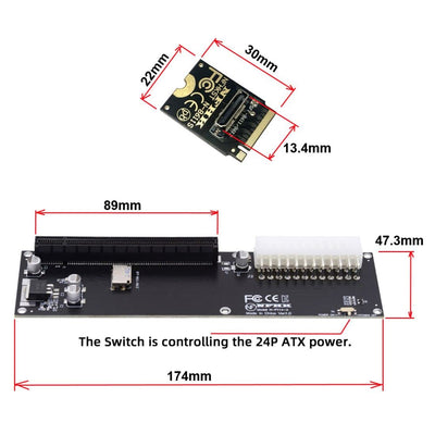 chenyang Oculink SFF-8612 auf PCI-E 3.0 M.2 M-key auf SFF-8611 Host Adapter für GPD WIN Max2 externe