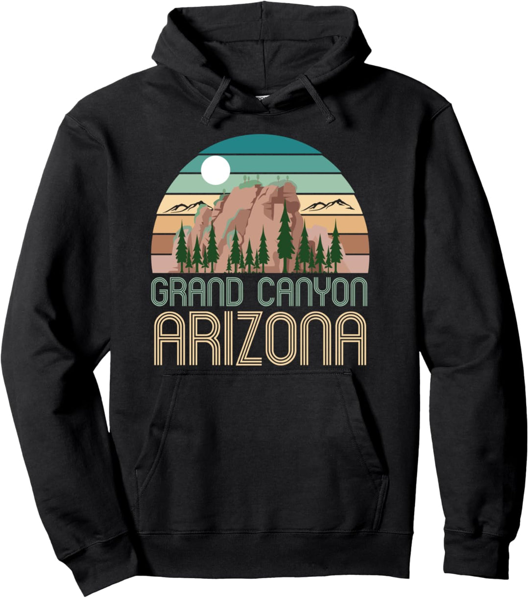 Retro Grand Canyon National Park Artistic Nature & Mountains Pullover Hoodie