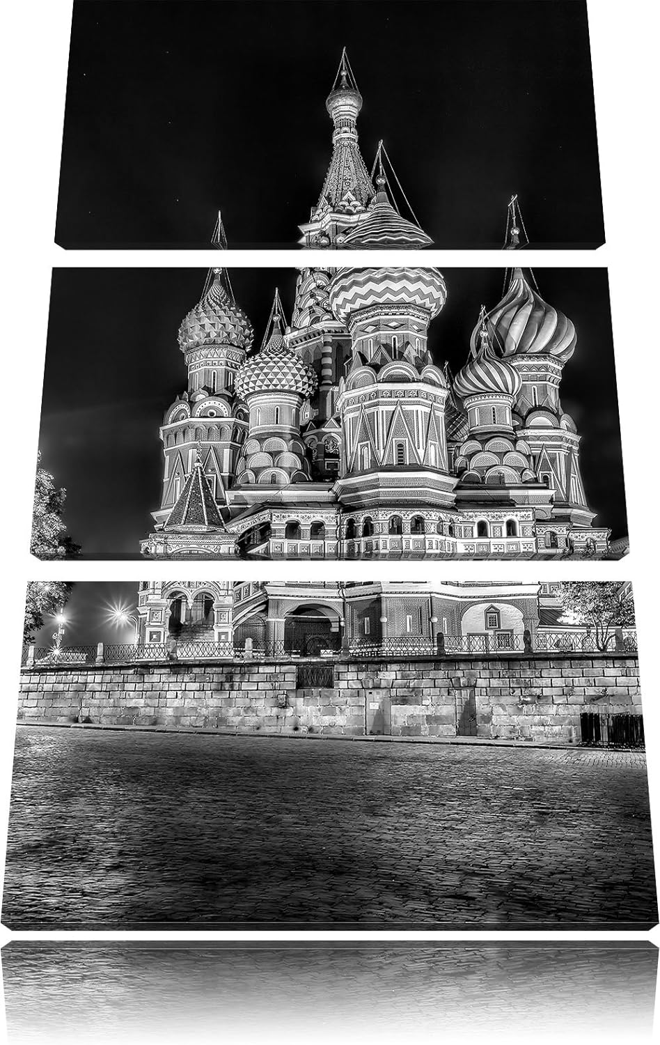 Pixxprint Basilius Kathedrale in Moskau als Leinwandbild/Grösse: 3 Teilig (120x80) cm/Wandbild/Kunst