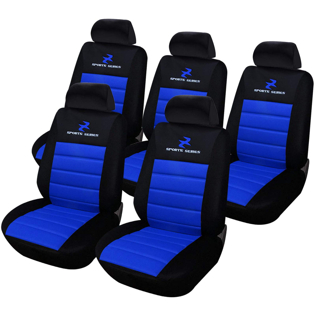 eSituro 5er Einzelsitzbezug Sitzbezüge für Auto Schonbezug Schoner Dicke gepolstert blau, Blau