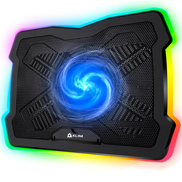 KLIM Ultimate Laptop Kühler + NEU + Gaming Cooling Pad + Stabiler RGB Ständer mit Lüfter + Kompatibe