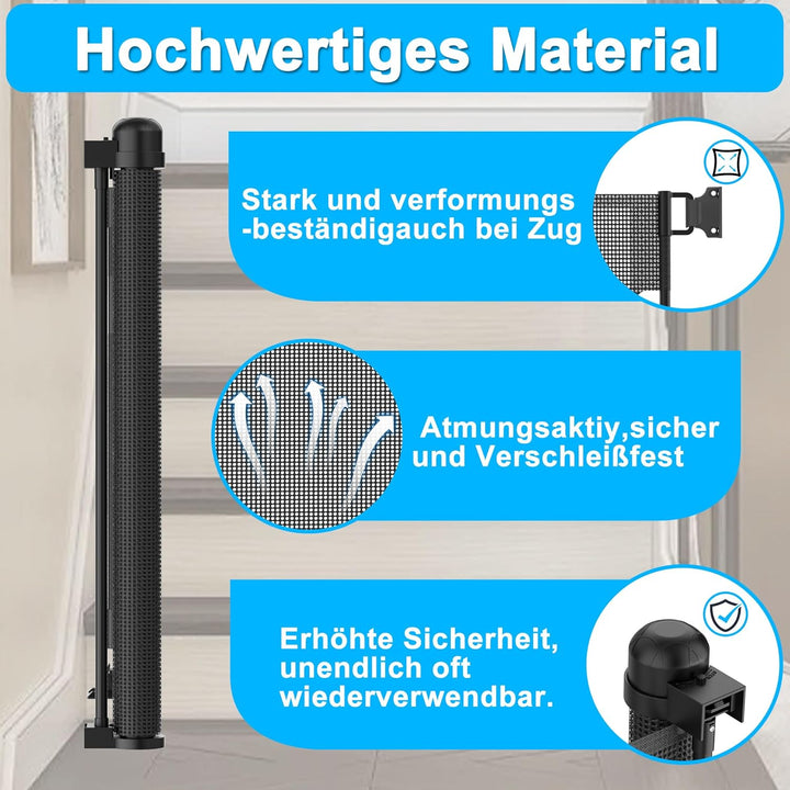 Türschutzgitter Treppenschutzgitter Ausziehbar 0-150cm für Kinder Hunde Baby Absperrgitter Schutzgit