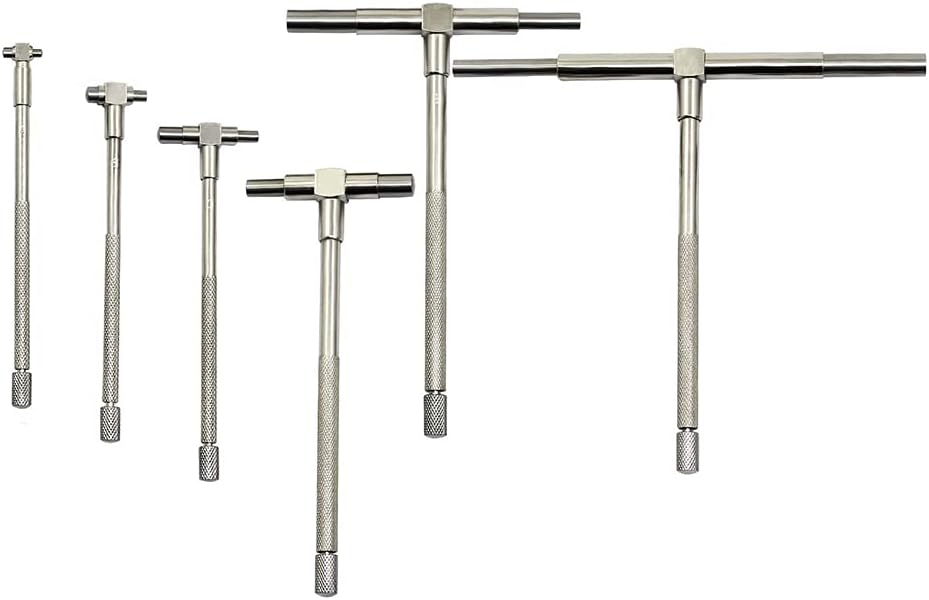 ANCLLO 6er Pack Präzisionsteleskoplehre 8-150mm Innen T Bohrlochlehre Set