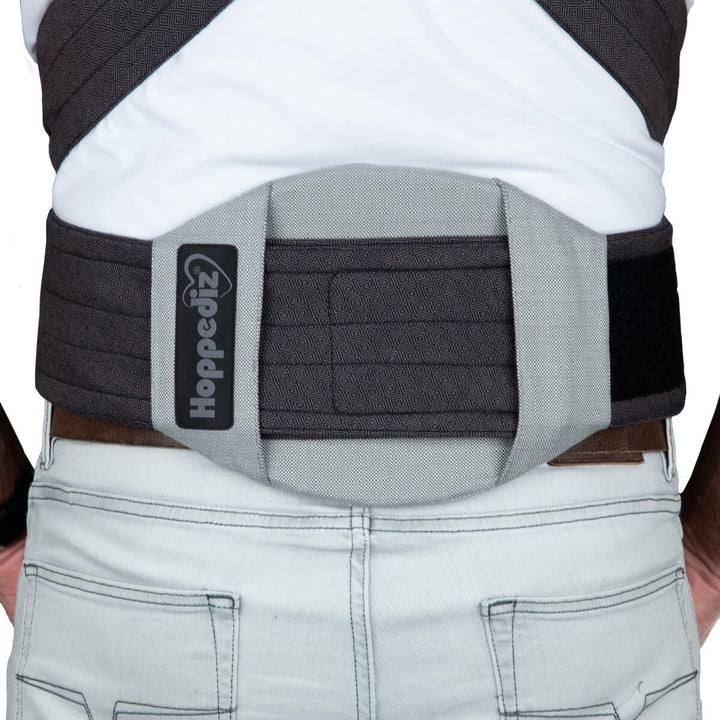 Hoppediz Lendenwirbelstütze, ergonomische Unterstützung für Babytrage und Tragetuch, universell, gra