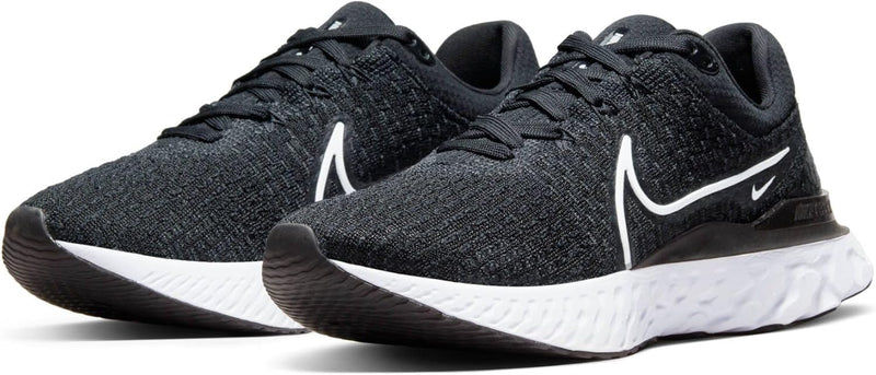 Nike Damen React Infinity Run Flyknit 3 Sneaker 35.5 EU Schwarz Weiss, 35.5 EU Schwarz Weiss