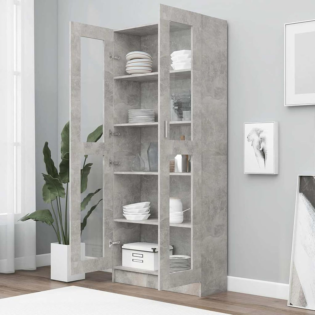 Keketa Vitrinenschrank Bücherschrank Aktenschrank Vitrine Schrank Büroschrank Standvitrine mit 5 Fäc