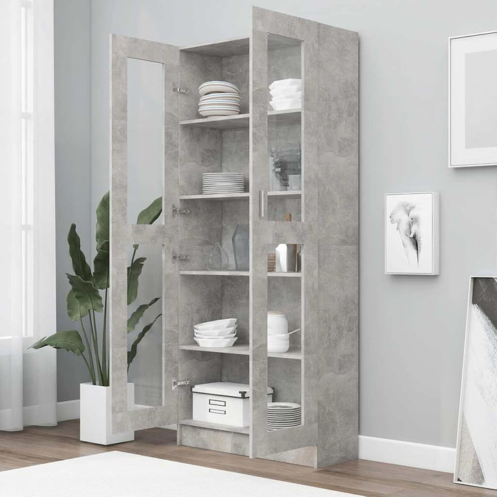 Keketa Vitrinenschrank Bücherschrank Aktenschrank Vitrine Schrank Büroschrank Standvitrine mit 5 Fäc