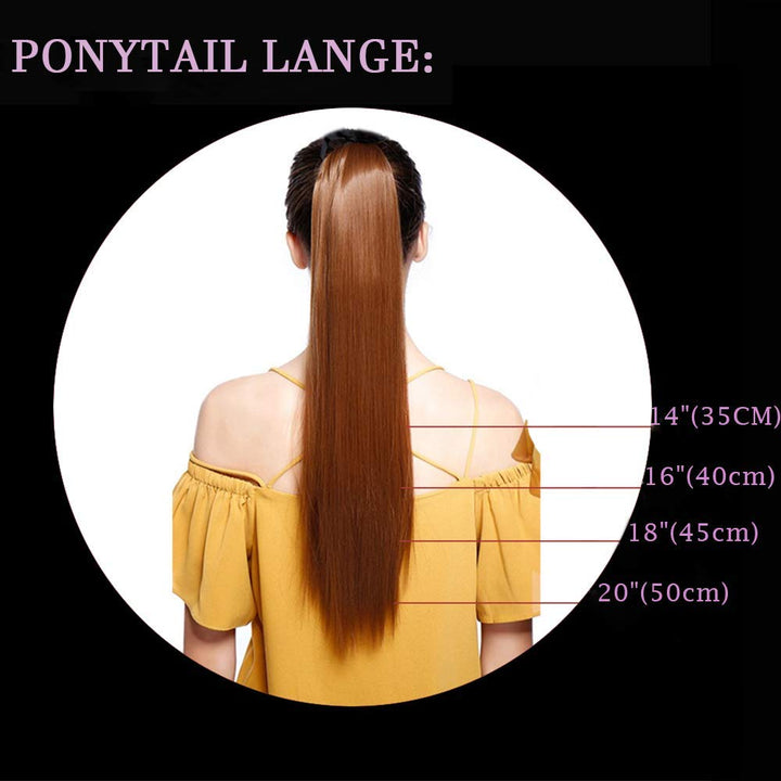 SEGO Ponytail Clip in Pferdeschwanz Extension Haarteil Haarverlängerung Zopf Hair Piece Glatt wie Ec