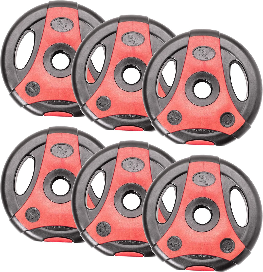 Bad Company K-Grip Hantelscheiben mit Griffen I Kunststoff ummantelte Gewichte 30/31 mm Paarweise (2