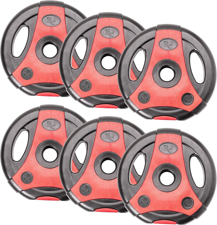 Bad Company K-Grip Hantelscheiben mit Griffen I Kunststoff ummantelte Gewichte 30/31 mm Paarweise (2