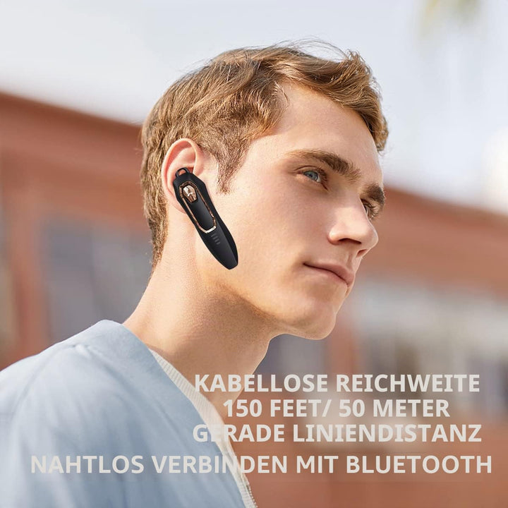 Micool Headset Bluetooth V5.0, Geräuschunterdrückung Freisprech Bluetooth Headset Handy 30 Stunden G