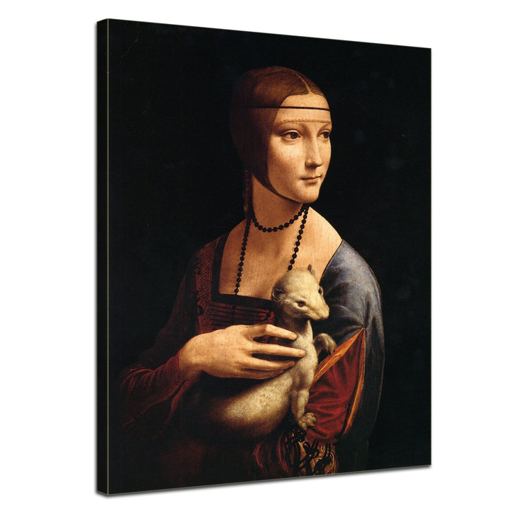 Bilderdepot24 Bild auf Leinwand | Leonardo da Vinci Die Dame mit dem Hermelin in 50x70 cm als Wandbi