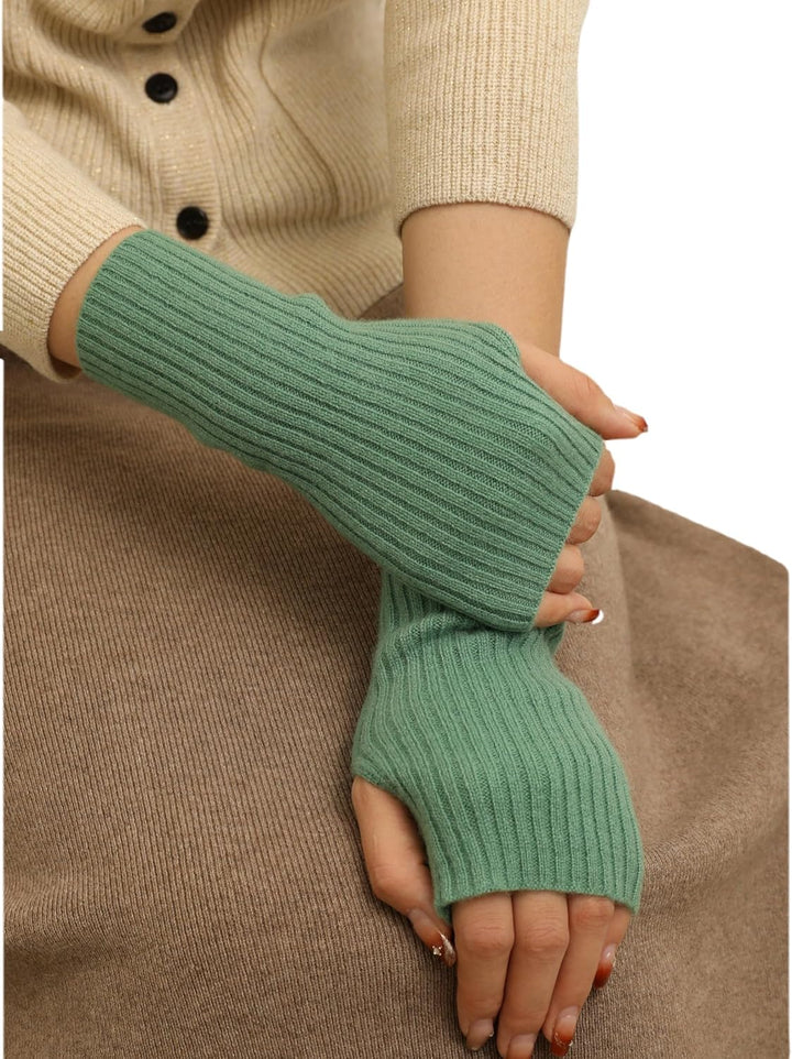 Prettystern Damen Kaschmir-Wolle Gerippte Fingerlose Handschuhe Hand-Stulpen handgelenk-wärmer Pulsw