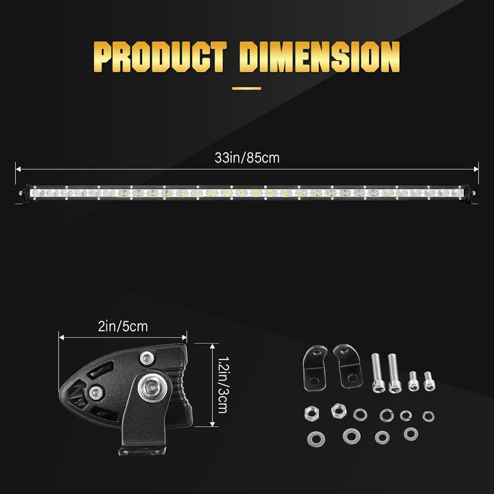 SKYWORLD LED Arbeitsscheinwerfer, 30 Zoll 80 cm 150W Spot Flood Combo Einreihig LED Balken LED Offro