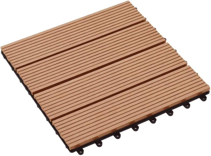 Festnight WPC Terrassendielen Terrassenplatten 30x30 cm 11er Spar Set für 1m² Braun in Holzoptik für