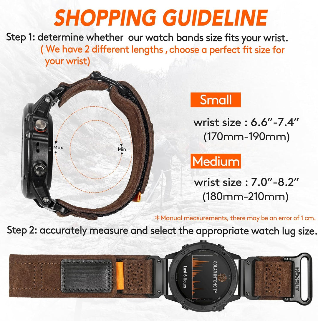 Armband für Garmin,Uhrenarmband Kompatibel mit Garmin superrobustes Nylon-Sportarmband für fēnix/For