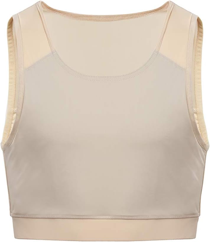 Idtswch Brustbinder für Transgender Brustbinder Half Ftm Binder Brust Kompressions-BH L Nude, L Nude