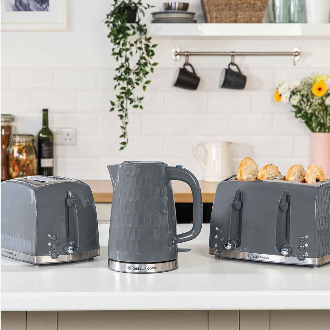 Russell Hobbs 26063 Waben-Toaster mit 2 Scheiben (extra breite Schlitze, hohe Hebefunktion, 6 Bräunu