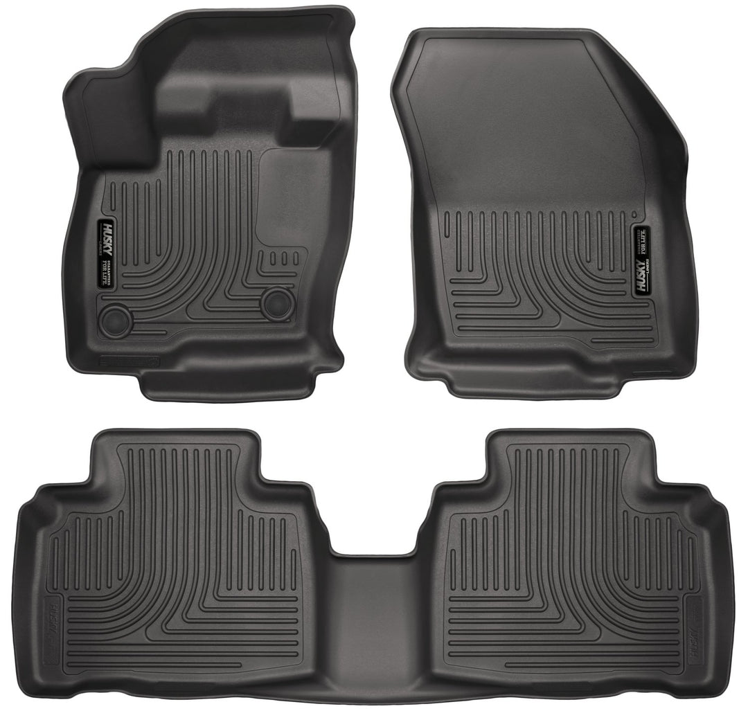 Husky Liners - Weatherbeater | Passend für 2015–2023 Ford Edge, vordere und 2. Reihe – Schwarz, 3 St