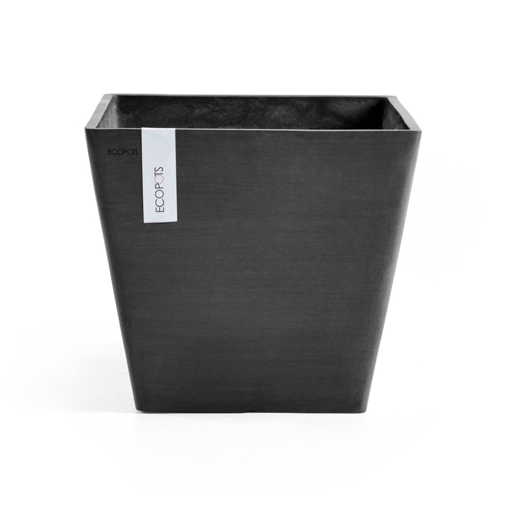 Ecopots Blumentopf Rotterdam Dunkel Grau - 30 x 30 cm quadratisch gross - Pflanzentopf aus Recycling