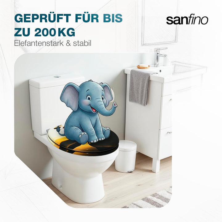 Premium WC Sitz mit Absenkautomatik – hochwertige Toilettendeckel aus Holz, viele bunte Motive, hohe