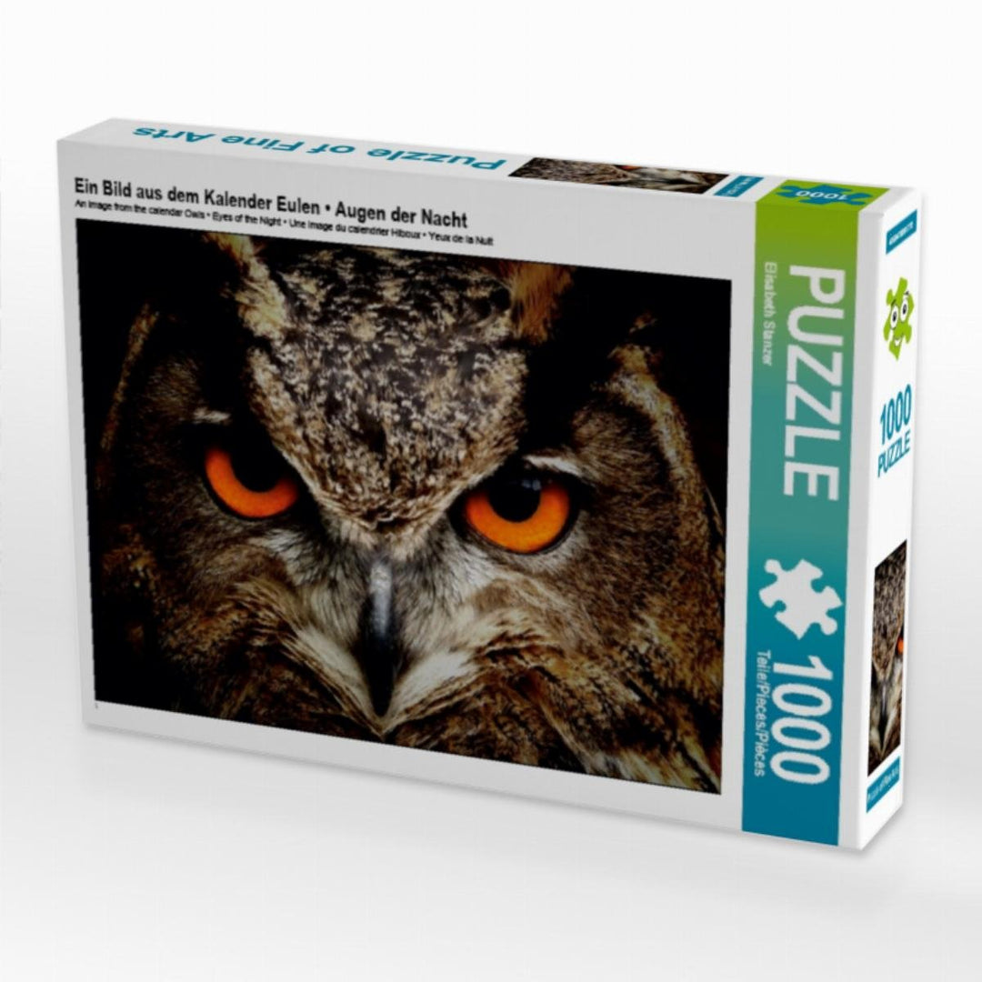 CALVENDO Puzzle EIN Bild aus dem Kalender Eulen • Augen der Nacht 1000 Teile Lege-Grösse 64 x 48 cm
