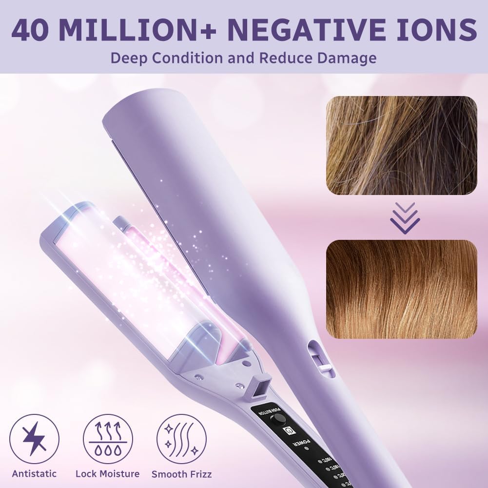 flintronic Welleneisen Lockenstabs Set, Lockenstab Grosse Locken 32mm, 4 Temperaturstufen, Französis